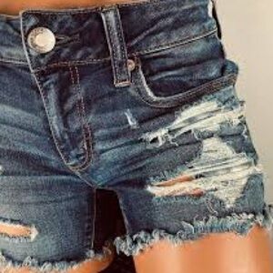 American Eagle Midi Denim Shorts - Super Stretch
